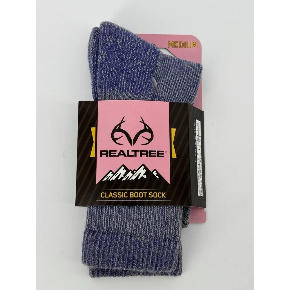 Realtree Merino Wool Blend Classic Boot Socks Womens Medium 6-10 4 Pair Set NWT
